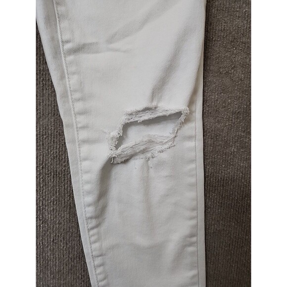 Levis 721 High Rise Skinny Ankle Jeans Womens 27 White Stretch Raw Hem NEW - Picture 6 of 13